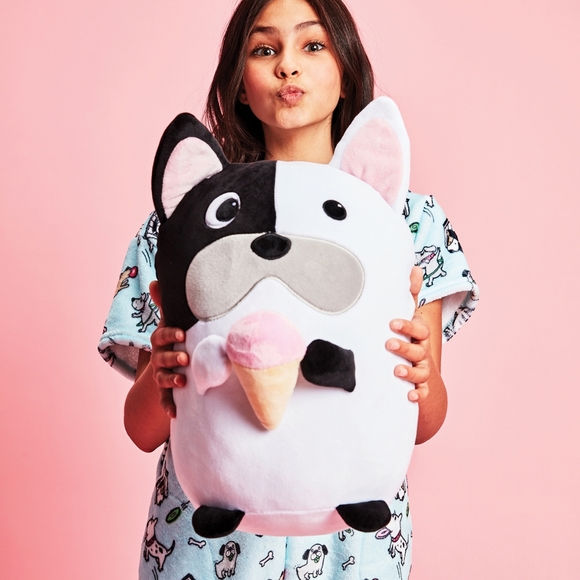 Iscream Super Soft Stuffed Black White Frosty Paws Fleece Pillow Brand New - Picture 2 of 12